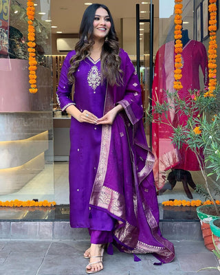 indian-women-gown-cotton-silk-mirror-purple