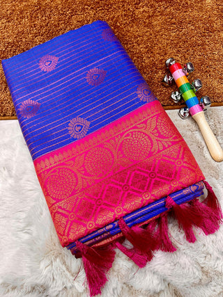 2-3 Days Delivery! New Launching Premium Banarsi Kanjivaram Silk Saree Fully Stitched Blouse, Listing ID: 9030169919770