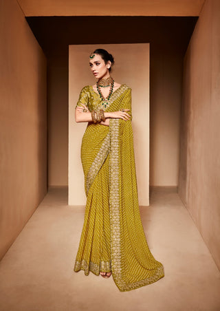 Varman Traditional Indian Saree for Women Ready to Wear Saree Soft Georgette with Embroidery Border Party Wear Fully Stitched Blouse, Listing ID: PRE8962401567002