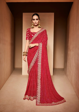 indian-women-saree-embroidery-border-blouse-red