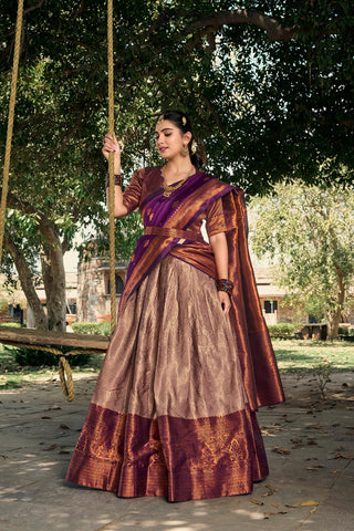jacquard-silk-lehenga-choli-dupatta-set-zari-weaving-work-color-brown-1