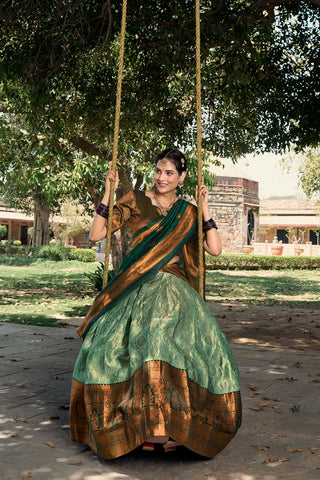 jacquard-silk-lehenga-choli-dupatta-set-zari-weaving-work-color-green-2
