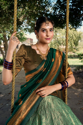 jacquard-silk-lehenga-choli-dupatta-set-zari-weaving-work-color-green-3