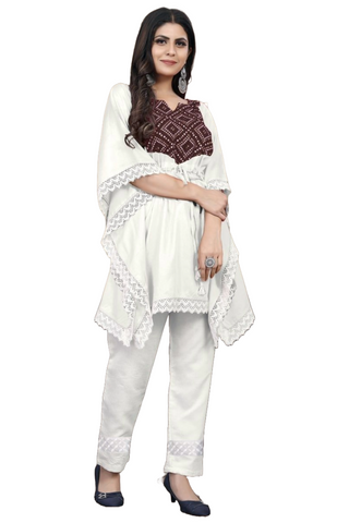 kaftan-rayon-cotton-kurti-with-print-pant-brown-white