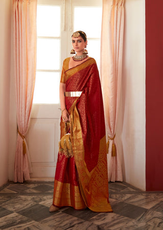kanchivaram-saree-with-copper-zari-work-color-red-1