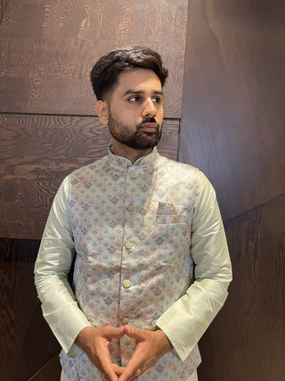 koti-kurta-pyjama-set-pure-cotton-with-jacquerd-color-e-2