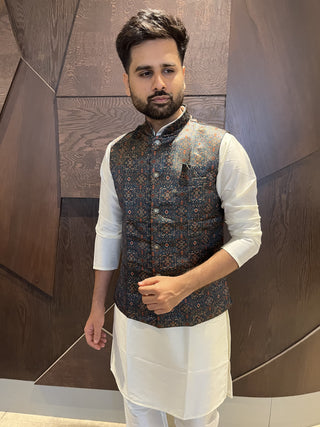 koti-kurta-pyjama-set-pure-cotton-with-jacquerd-color-f-2