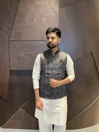 koti-kurta-pyjama-set-pure-cotton-with-jacquerd-color-f-3