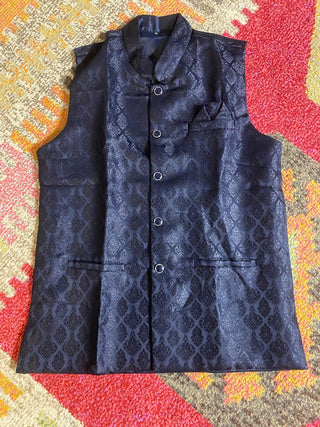 koti-kurta-pyjama-set-silk-with-jacquard-color-navy-blue-2