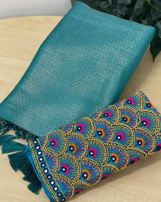 kuber-pattu-soft-silk-saree-jacquard-color-turquoise