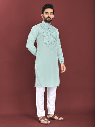 kurta-pyjama-set-silk-with-mirror-hand-work-color-aqua-1