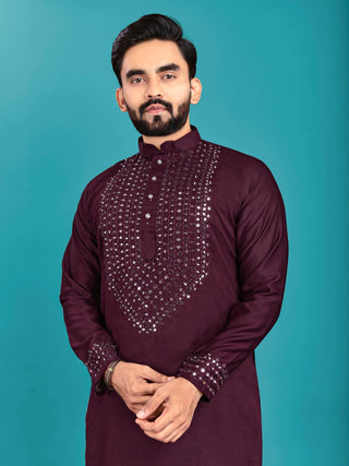 kurta-pyjama-set-silk-with-mirror-hand-work-color-chocolate-2