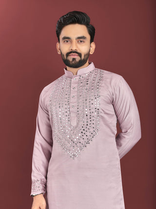 kurta-pyjama-set-silk-with-mirror-hand-work-color-lavender-2