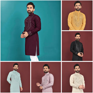kurta-pyjama-set-silk-with-mirror-hand-work