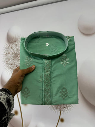 kurta-pyjama-set-viscose-silk-sequence-embroidery-work-color-teal-4
