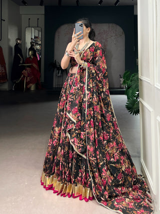 lehenga-choli-dupatta-set-chiffon-zari-floral-foil-print-embossed-design-gotta-patti-lace-work-color-black-1