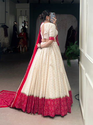 lehenga- choli-dupatta-set-cotton-zari-zigzag-bandhej-print-sequins-lace-work-color-white-red-2