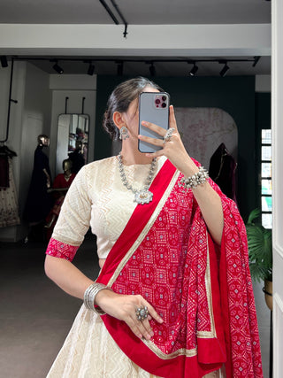 lehenga- choli-dupatta-set-cotton-zari-zigzag-bandhej-print-sequins-lace-work-color-white-red-3