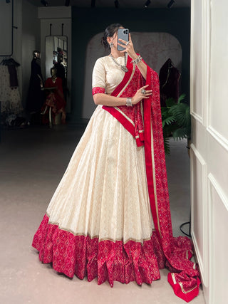lehenga- choli-dupatta-set-cotton-zari-zigzag-bandhej-print-sequins-lace-work-color-white-red-6