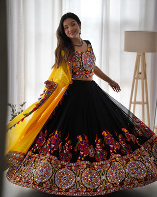 lehenga-choli-dupatta-set-faux-georgette-chain-stitch-work-with-original-mirror-color-black-1