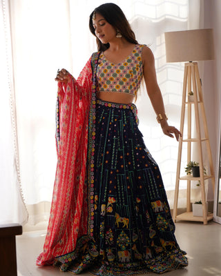 lehenga- choli -dupatta-set-faux-georgette-sequence-thread-digital-print-lace-work-color-navy-blue-2