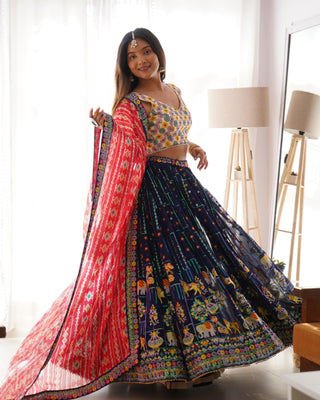 lehenga- choli -dupatta-set-faux-georgette-sequence-thread-digital-print-lace-work-color-navy-blue-4
