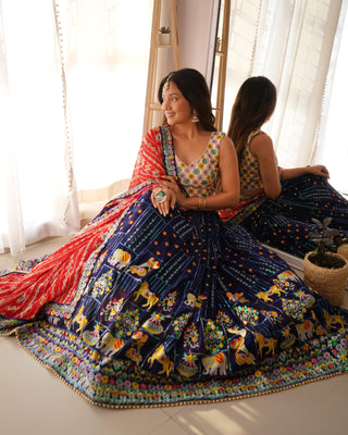 lehenga- choli -dupatta-set-faux-georgette-sequence-thread-digital-print-lace-work-color-navy-blue-5