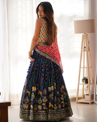 lehenga- choli -dupatta-set-faux-georgette-sequence-thread-digital-print-lace-work-color-navy-blue-7