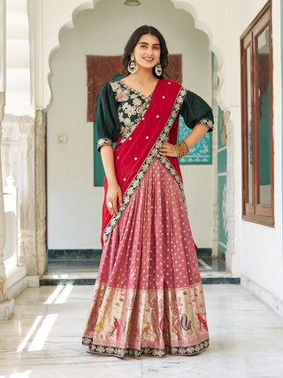 lehenga-choli-dupatta-set-heavy-simmar-mono-silk-star-georgette-coding-sequins-embroidery-work-color-bottle-green-1
