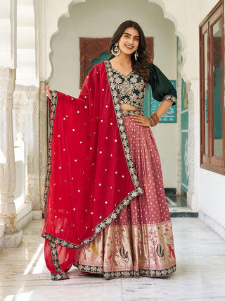lehenga-choli-dupatta-set-heavy-simmar-mono-silk-star-georgette-coding-sequins-embroidery-work-color-bottle-green-2