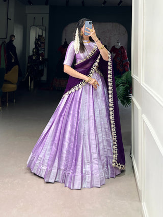 lehenga- choli-dupatta-set-jacquard-silk-weaving-work-color-purple-3
