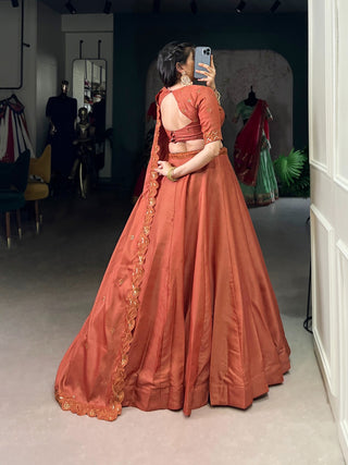 lehenga- choli-dupatta-set-korean-pure-tussar-sequence-embroidery-work-color-pele-red-2