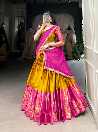 lehenga-choli-dupatta-set-narayan-pattu-zari-weaving-sequence-embroidery-work-color-yellow-magenta-1
