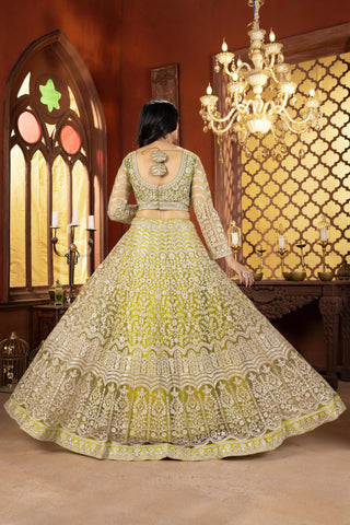 lehenga- choli -dupatta-set-net-embroidery-sequence-work-color-green-3