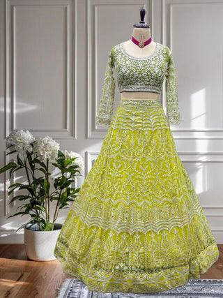 lehenga- choli -dupatta-set-net-embroidery-sequence-work-color-green-8
