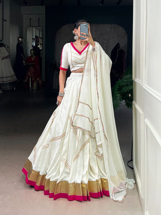 lehenga- choli -dupatta-set-pure-rayon-embossed-design-with-gota-patti-lace-work-color-white-6