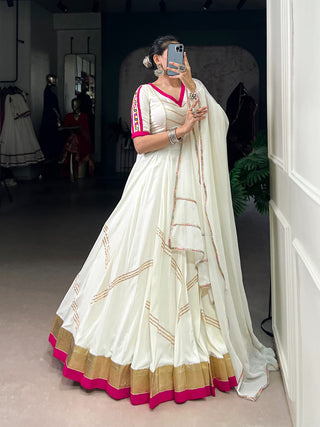 lehenga- choli -dupatta-set-pure-rayon-embossed-design-with-gota-patti-lace-work-color-white-7