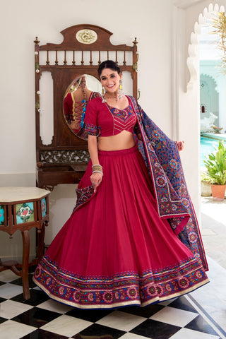 1-4 Days Delivery! Varman Navaratri, Garba Lehenga For Women Ready To Wear Lehenga Choli Dupatta Set Tasar Silk Party Wear Fully Stitched Blouse, Listing ID: 9988004708634