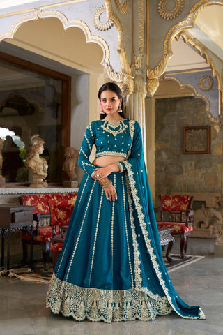 lehenga-choli-dupatta-set-vichitra-silk-sequins-thread-embroidery-work-color-bluish-cyan-2