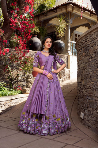 lehenga- choli -dupatta-set-vichitra-simmer-sequins-thread-embroidery-work-color-purple-1