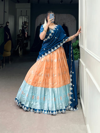 lehenga-choli-dupatta-set-zari-kota-banglory-vichitra-silk-zari-weaving-sequins-thread-embroidery-work-color-orange-1