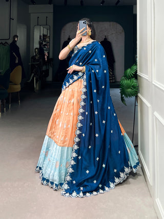 lehenga-choli-dupatta-set-zari-kota-banglory-vichitra-silk-zari-weaving-sequins-thread-embroidery-work-color-orange-2