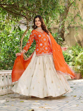 lehenga-kurti-dupatta-set-pure-tissue-silk-chinon-coding-sequins-embroidery-work-color-orange-1