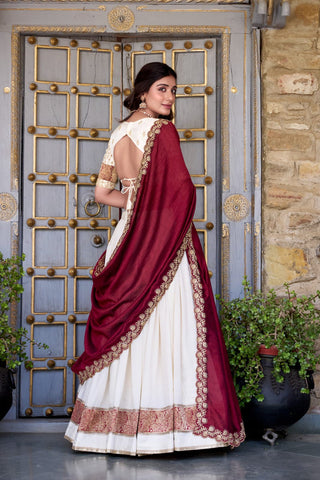 lehenga-kurti-dupatta-set-pure-vichitra-silk-zari-weaving-sequins-lace-work-color-white-2
