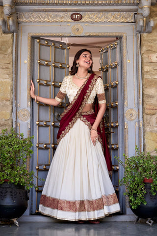 lehenga-kurti-dupatta-set-pure-vichitra-silk-zari-weaving-sequins-lace-work-color-white-4