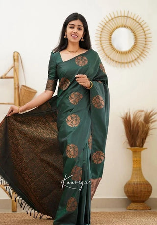 lichi-silk-jacquard-saree-color-bottle-green-1