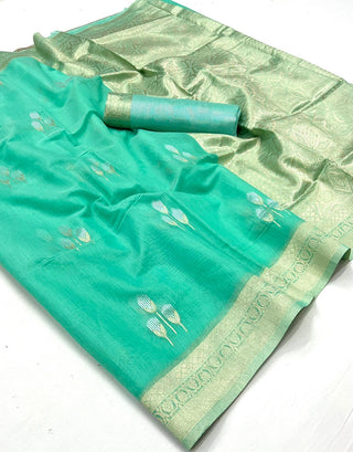 linen-cotton-handwoven-saree-with-multi-zari-work-color-green-2