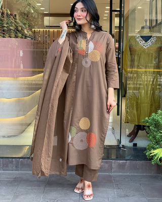 mal-cotton-kurti-pant-dupatta-with-front-pleated-work-color-brown-1