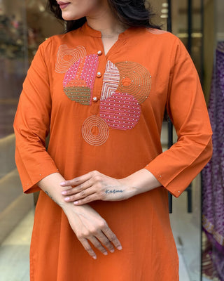 mal-cotton-kurti-pant-dupatta-with-front-pleated-work-color-orange-4