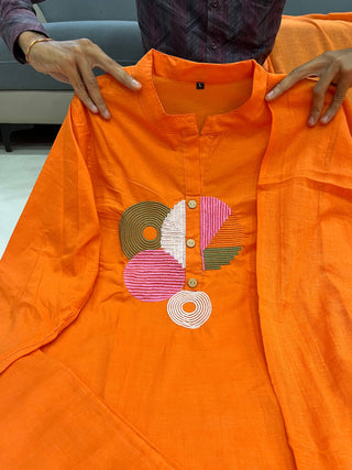 mal-cotton-kurti-pant-dupatta-with-front-pleated-work-color-orange-6